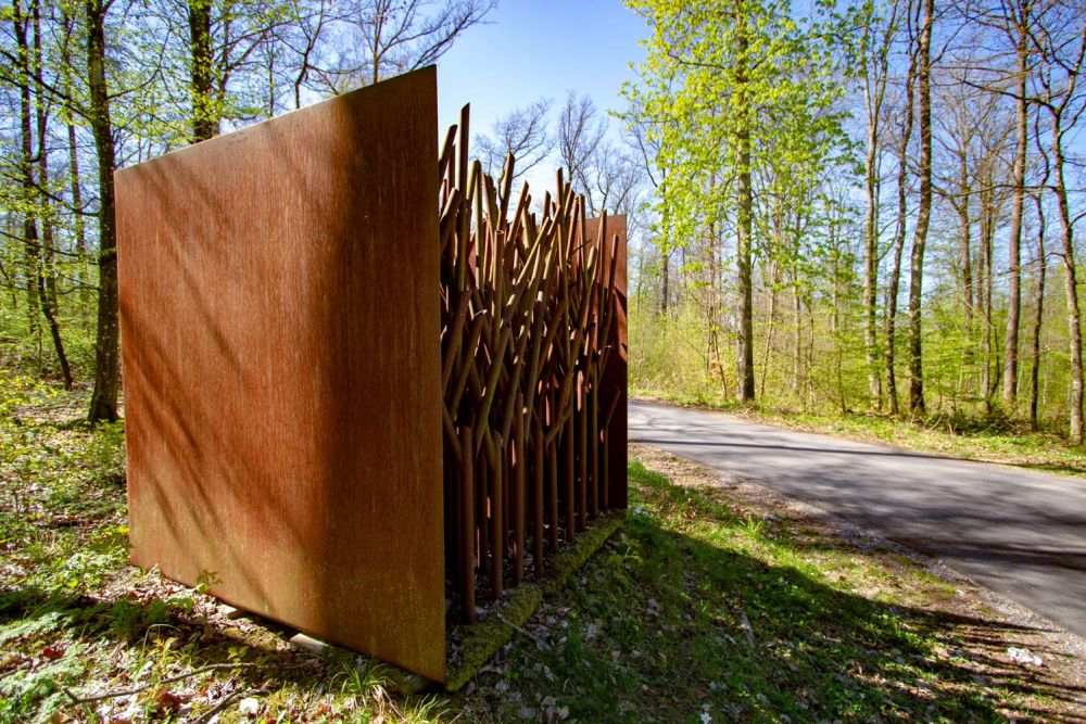 Waldstück schräg von der Seite